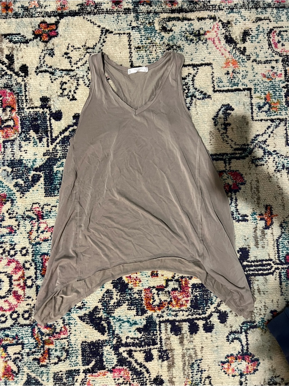 Tresics Sleeveless V-Neck Tank Top in Taupe